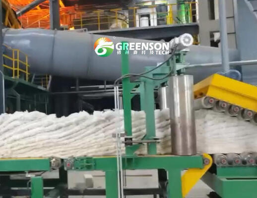 80-200kg/m3 कच्चे माल के घनत्व के साथ औद्योगिक ग्रेड उच्च घनत्व रॉक वूल बोर्ड उत्पादन लाइन, पीएलसी नियंत्रण प्रणाली और 380V/50Hz बिजली आपूर्ति