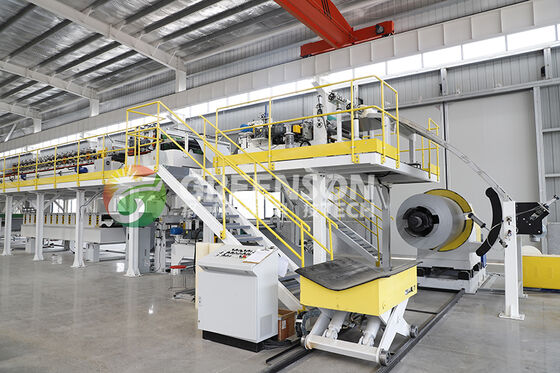 अच्छी कीमत पूर्ण स्वचालित पीयू सैंडविच पैनल उत्पादन लाइन मशीन 300kW शक्ति और समायोज्य चौड़ाई के साथ ऑनलाइन