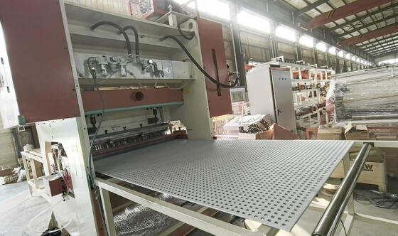 Automatic CNC Panel Punching Machine with 200T Pressure 50 Times/Minute Speed and 1220mm Perforation Width for Gypsum MDF Fiber Cement Board
